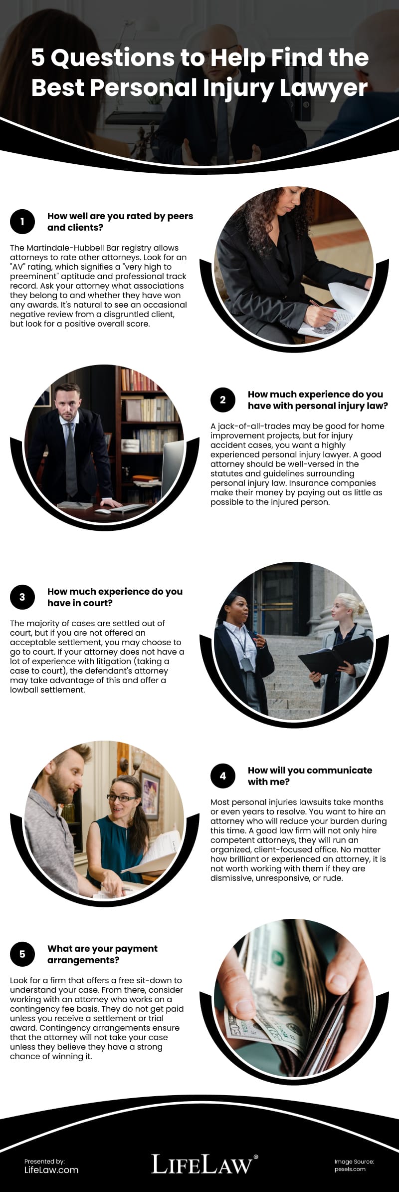 5 Questions to Help Find the Best Personal Injury Lawyer Infographic