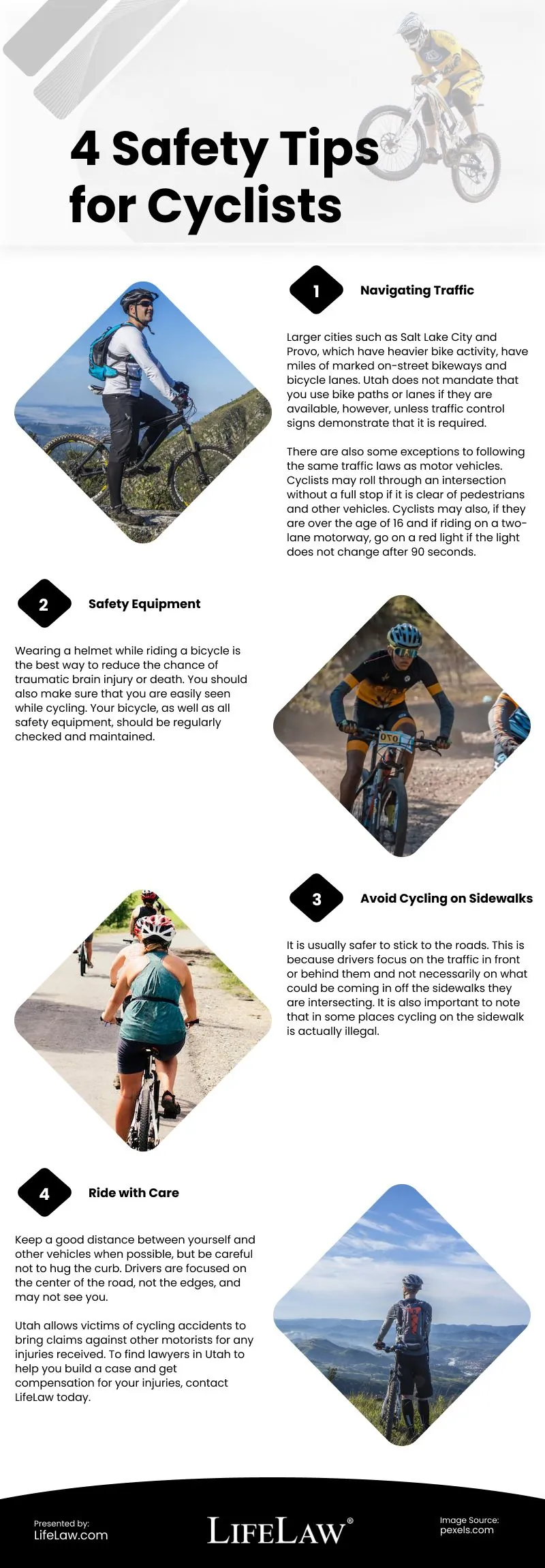 4 Safety Tips for Cyclists Infographic 4 Safety Tips for Cyclists Infographic